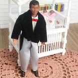 Miniature African American Father Dollhouse Doll