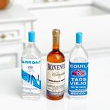 Dollhouse Miniature Liquor Set of Whiskey Bottles