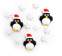 Dress It Up Holiday Penguins Buttons
