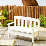 Dollhouse Miniature White Garden Bench