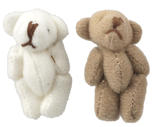 Mini Plush White and Brown Teddy Bears