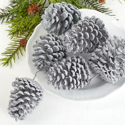 Silver Jeffrey Pinecone Ornaments