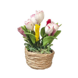 Dollhouse Miniature Tulip Basket