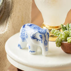 Dollhouse Miniature Blue and White Porcelain Elephant