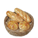 Dollhouse Miniature Basket of Bread