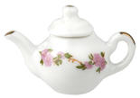 Dollhouse Miniature Pink Floral Teapot