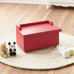 Dollhouse Miniature Red Toy Chest