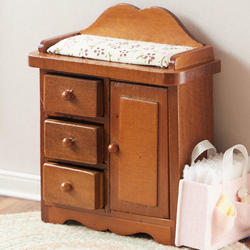 Dollhouse Miniature Walnut Baby Changing Table