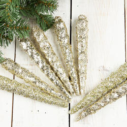 Champagne Sparkle Icicle Ornaments