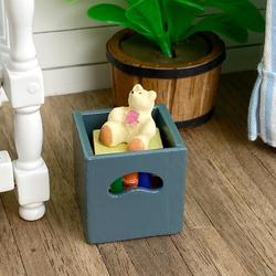 Dollhouse Miniature Blue Cube Storage Box
