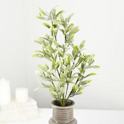 Artificial Glittered Mistletoe with White Berries Floral Spray