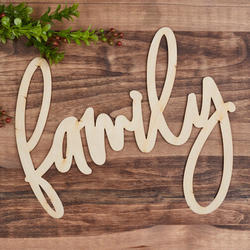 Unfinished Wood "family" Word Sign
