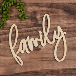 Unfinished Wood "family" Word Sign