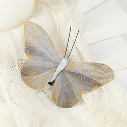 Grey and Yellow Feather Butterfly