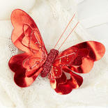 Red Metallic Artificial Butterfly