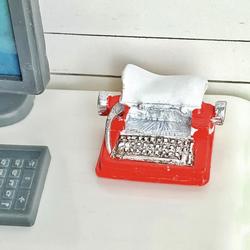 Dollhouse Miniature Red Typewriter