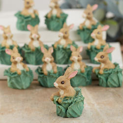 Miniature Bunny in Cabbage Figurines