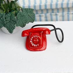 Dollhouse Miniature Red Rotary Telephone