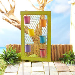 Miniature Fence Panel with Bucket Planters