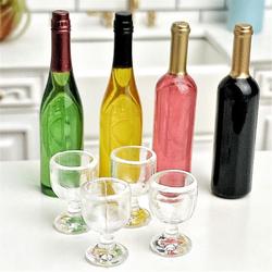 2pcs 1/12 Dollhouse Miniature Accessories Mini Red Wine Glass Bottle  In UKNV 