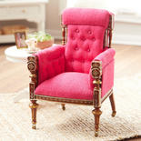Dollhouse Miniature Hot Pink French Armchair