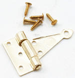 Dollhouse Miniature Brass "T" Hinges with Nails