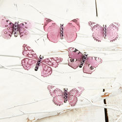 Purple and Lavender Assorted Butterflies with Gems
