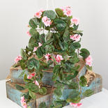 Pink Artificial Geranium Hanging Basket