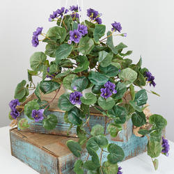 Purple Artificial Geranium Hanging Basket