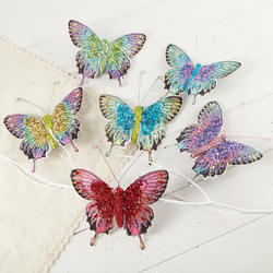 Assorted Glittered Butterflies with Gems