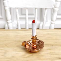 Dollhouse Miniature Candlestick with Candle