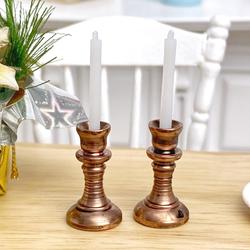 Dollhouse Miniature Copper Candlesticks