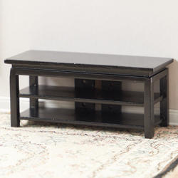 Dollhouse Miniature Black Television Stand