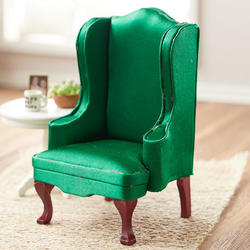 Dollhouse Miniature Emerald Green Chair