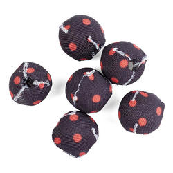 Black and Red Dot Round Cloth Covered Beads