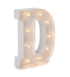 Battery Operated White Marquee Letter D