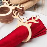 Unfinished Wood Reindeer Christmas Napkin Rings