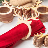 Unfinished Wood Reindeer Christmas Napkin Rings