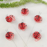 Red Glittered Artificial Lady Bugs