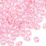 Pink Pearl Twin Czech 2-Hole Glass Beads