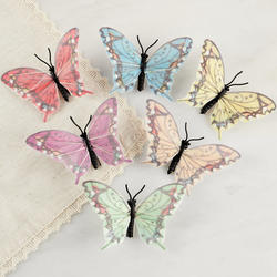 Assorted Spiral and Heart Design Feather Butterflies