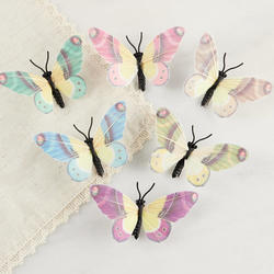 Assorted Yellow Centered Feather Butterflies