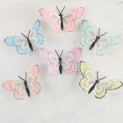 Pastel Artificial Feather Butterflies