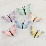 Assorted Pastel Feather Butterflies