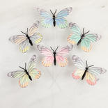Tricolor Assorted Artificial Feather Butterflies