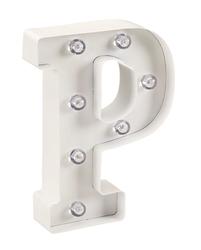 Battery Operated White Marquee Letter P
