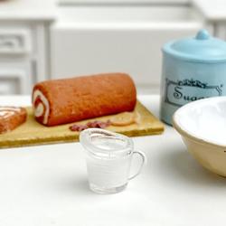 Dollhouse Miniature Milk Filled Measuring Cup
