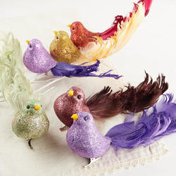 Artificial Glitter Curly Tail Birds