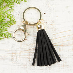 Black Suede Tassel Keychain