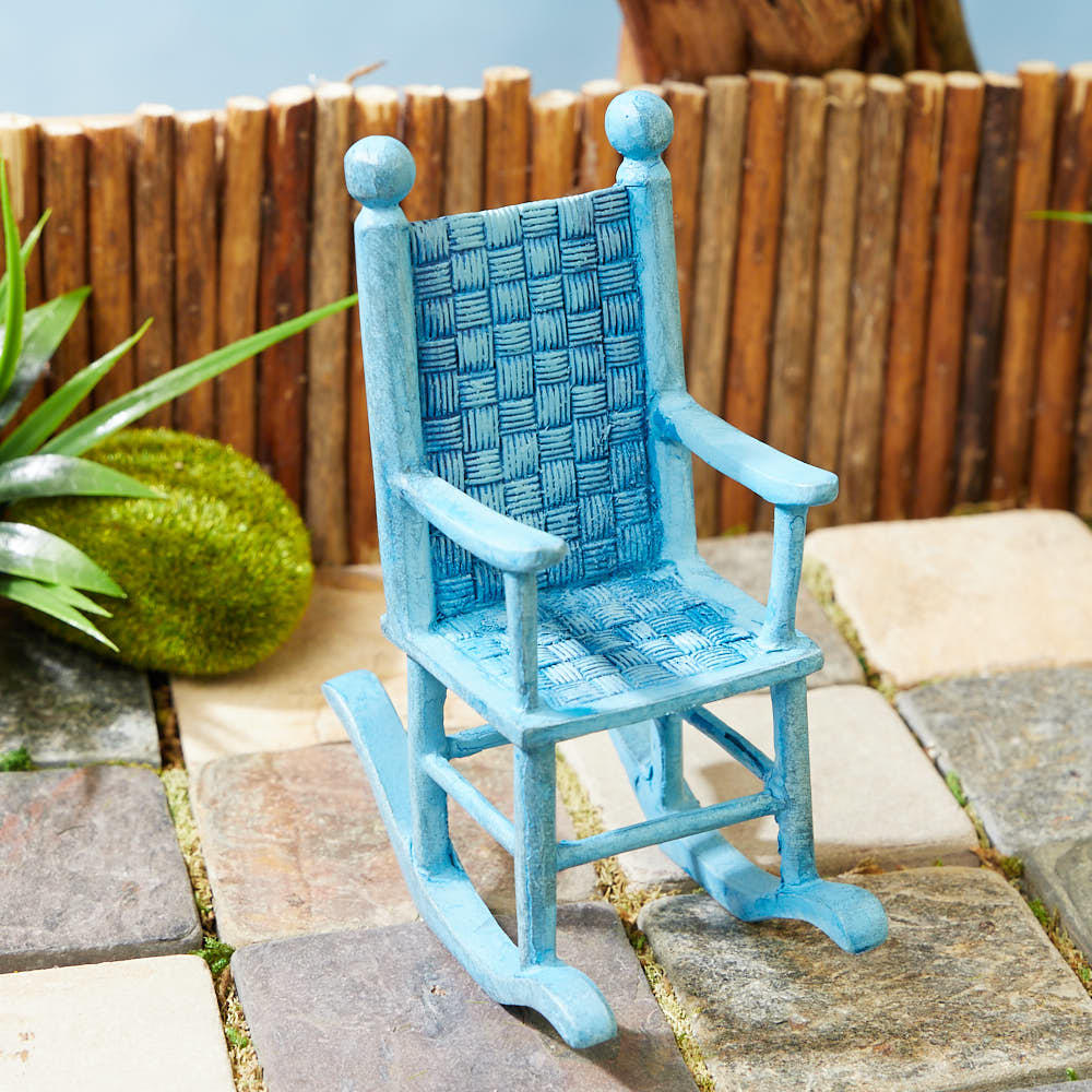 Mini Blue Rocking Chair Fairy Garden Supplies Craft Supplies Factory Direct Craft